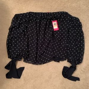 Vince Camuto Off the Shoulder Polka Dot Top